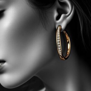 Gold Diamond Huggie Earrings